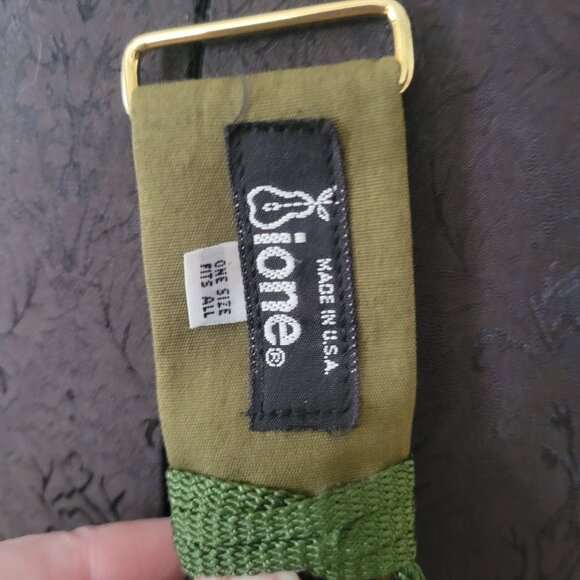 Vintage Ione Womens Braided Green Belt With Metal Buckle & Hook Loop Closure - Picture 4 of 6